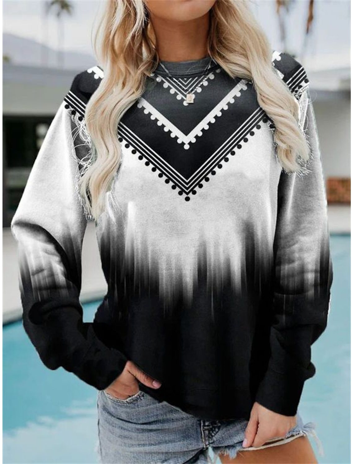 Retro Street Casual Round Neck Long Sleeve Sweater
