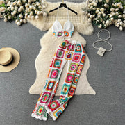 Retro Two-piece Crocheted Set for Women