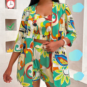 All-Match 3-Piece Printed Jumpsuit Set for Women