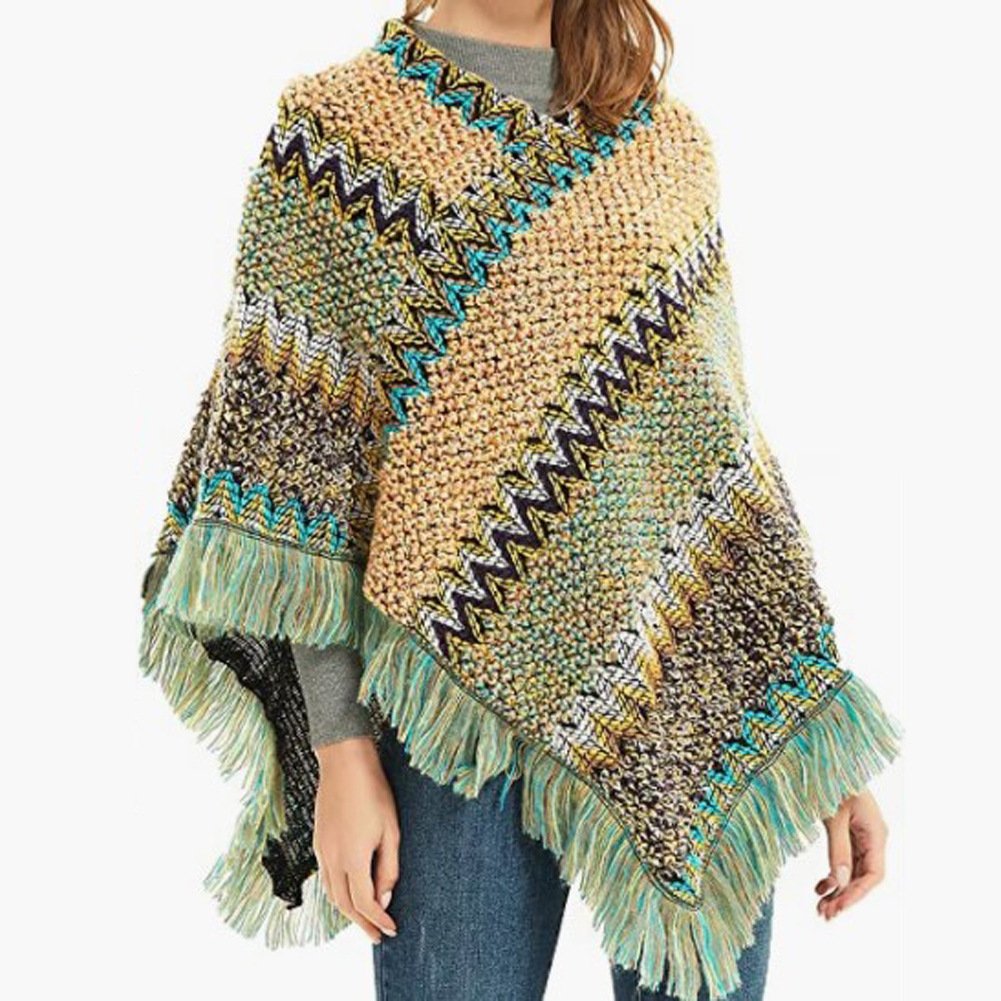Stay Warm in Style with Retro Green Shawl