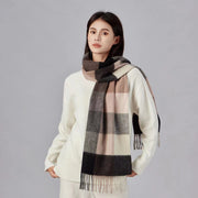 Thick Plaid Wool Scarf for Winter