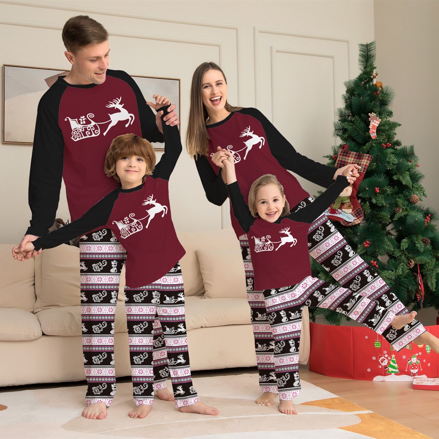 Cozy Deer Christmas Parent-Child Suit