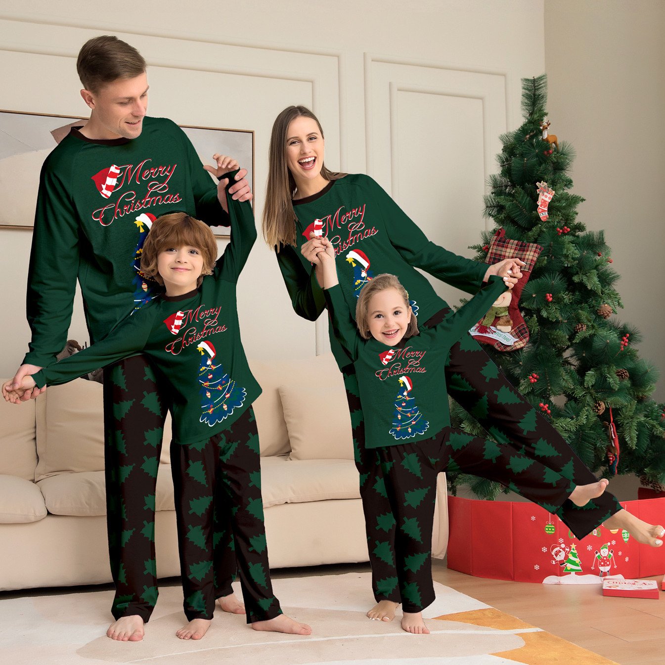 Cozy Christmas Tree Pajamas for All Ages