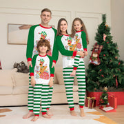 Festival Cartoon Striped Pajamas for Family Fun
