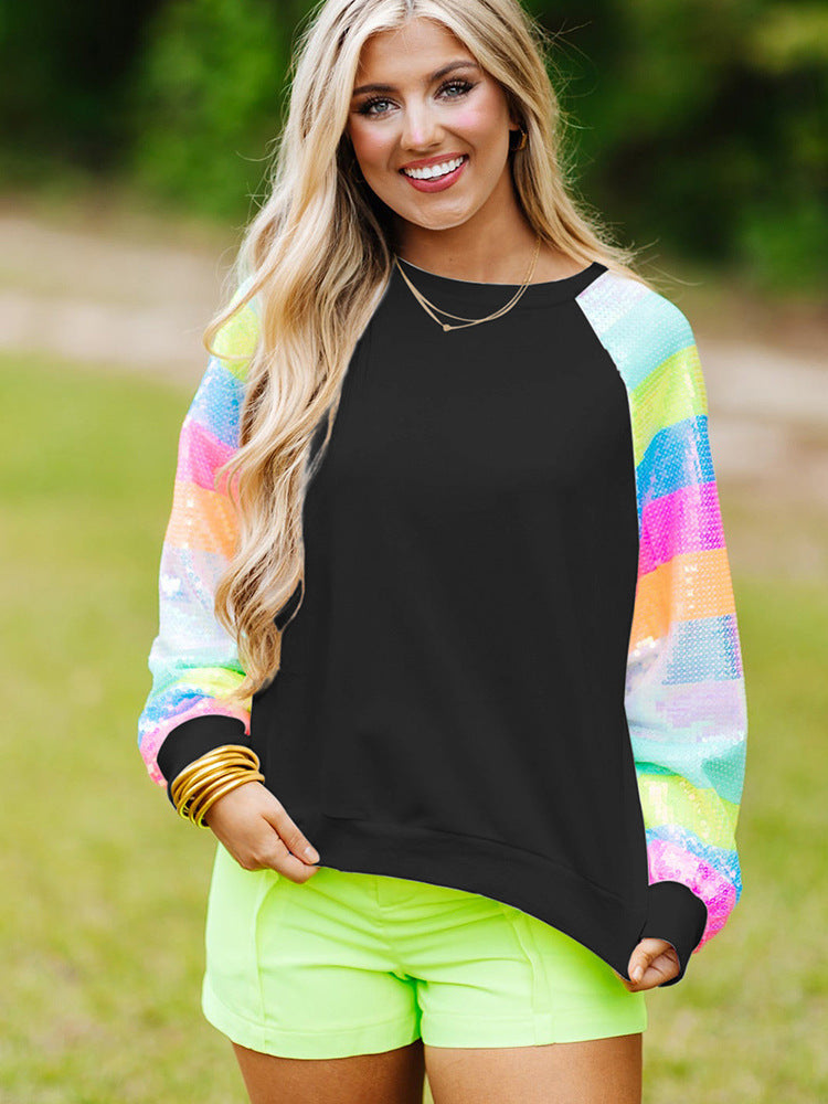 Pullover Round Neck Long Sleeves Top For Women