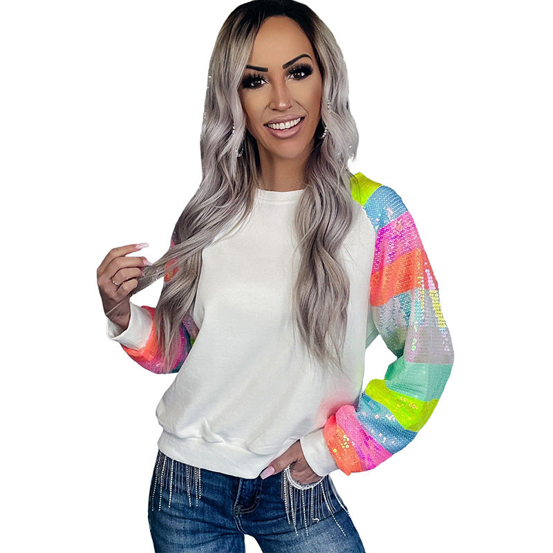 Pullover Round Neck Long Sleeves Top For Women