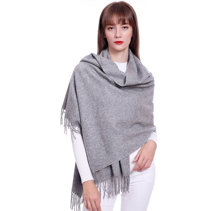 Cozy Wool Fringe Scarf
