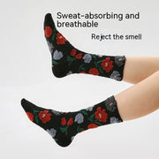 Warm Mid-calf Length Combed Cotton Socks for Women