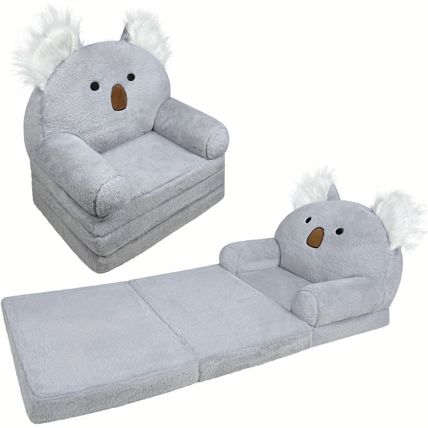 Milk Cow Pattern Foldable Kids Sofa Chair with Removable Washable Cover