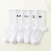 Japanese Cartoon Embroidery Tube Socks - Fun Winter Wear