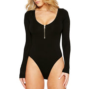 Women's Long Sleeve Jumpsuit with Zipper Bottom
