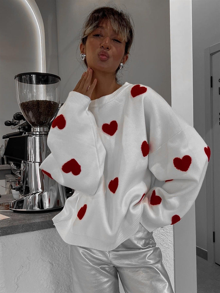 Fashion Love Embroidered Sweater For Women