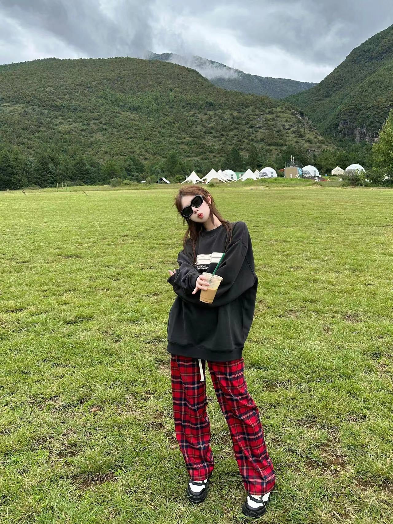 Fleece-lined Thick Loose Casual All-matching Youthful-looking Round Neck Top