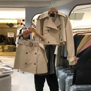 Women's Commute Two-piece Suit with Spliced Skirt and Long-sleeved Coat