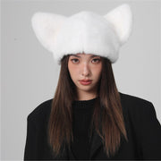 Warm Velvet Knitted Wool Hat for Women