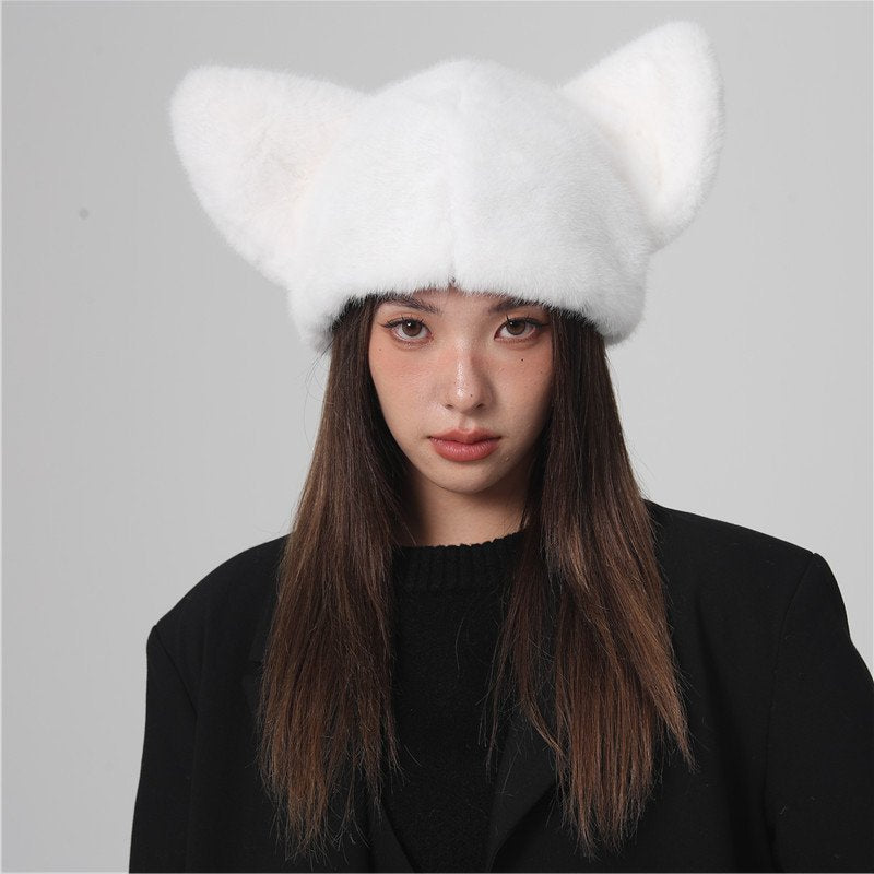 Warm Velvet Knitted Wool Hat for Women