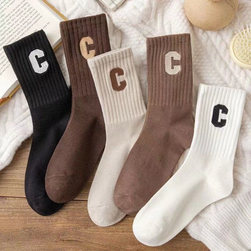 Cotton Letter Socks for Women