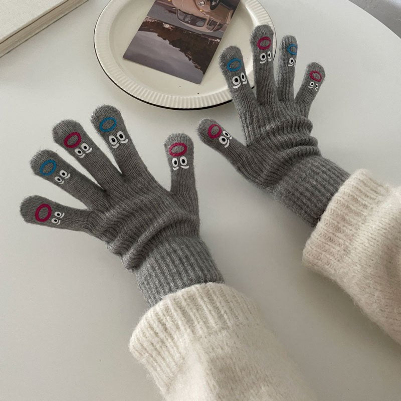 Fun Facial Expression Gloves for Women
