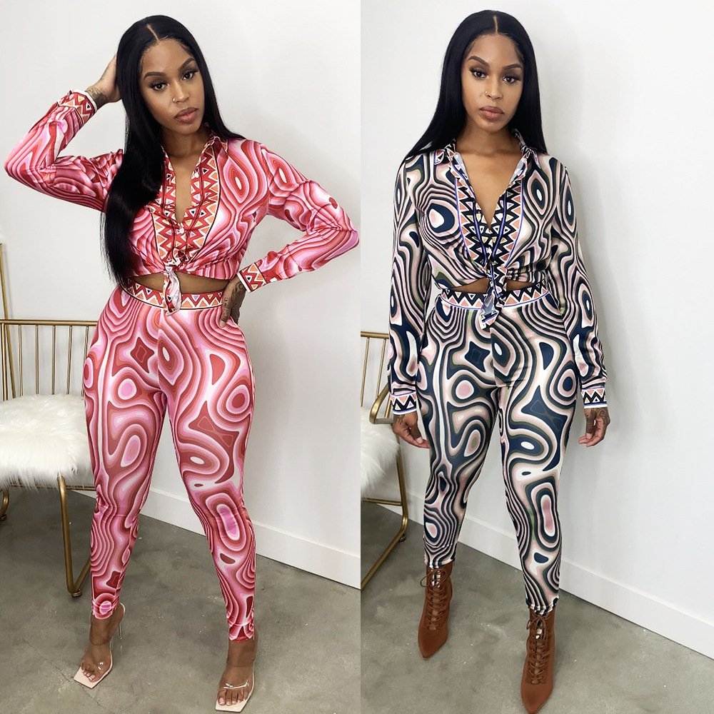 Sexy Print Long Sleeve Jumpsuit for Women