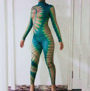 Green Leaf Grass One-piece Jumpsuit for Women