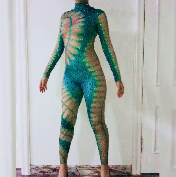 Green Leaf Grass One-piece Jumpsuit for Women