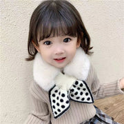 Warm Polka Dot Bow Tie Scarf for Winter