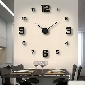 [15.75in Silent 3D Clock] 15.75inx15.75in Silent Nordic Style 3D Wall Clock | Easy to Install, Battery Powered, Luminous Hands | Perfect for Living Room, Bedroom, Office Decoration