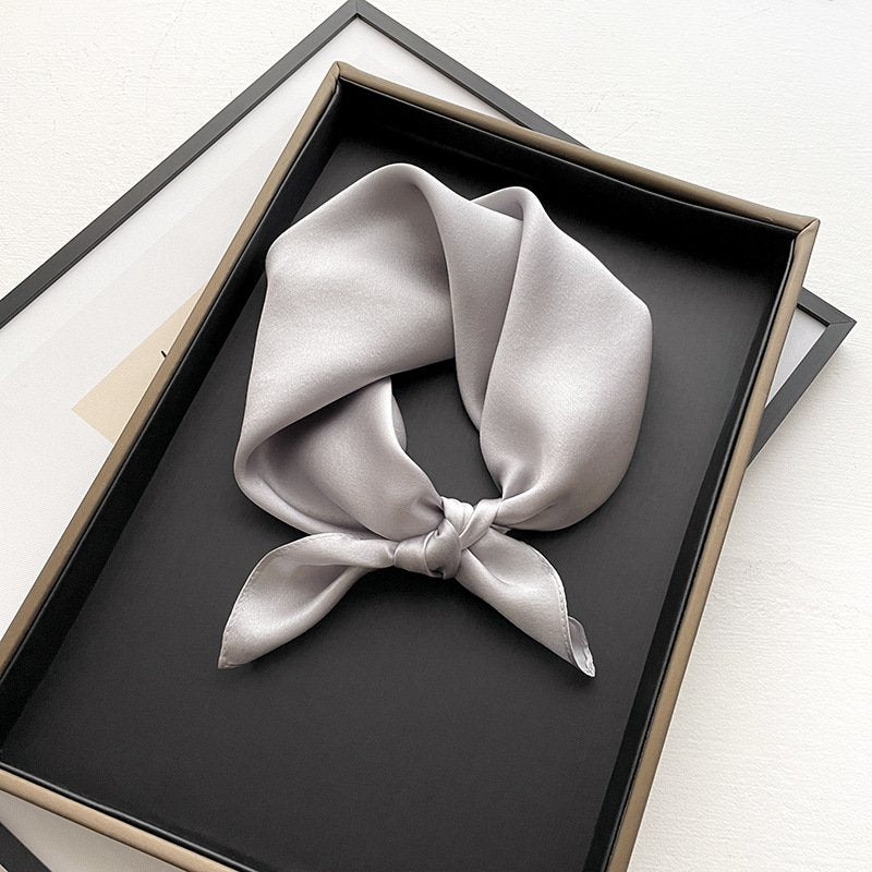 Pure Color Silk Scarf, 53cm Square Design