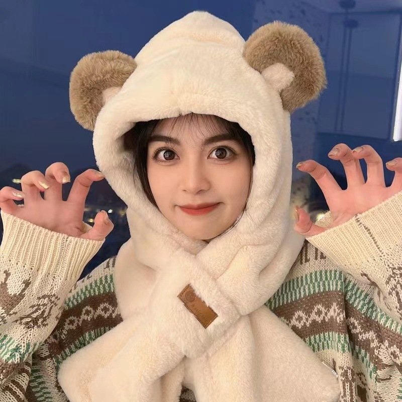 Winter Plush Hat Scarf Set for Women