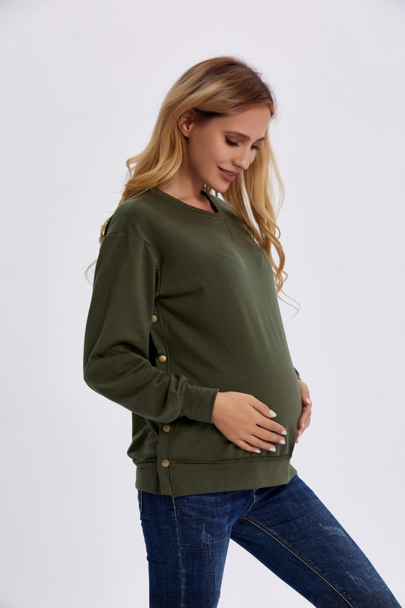 Cozy Long Sleeve Maternity Sweater for Autumn & Winter