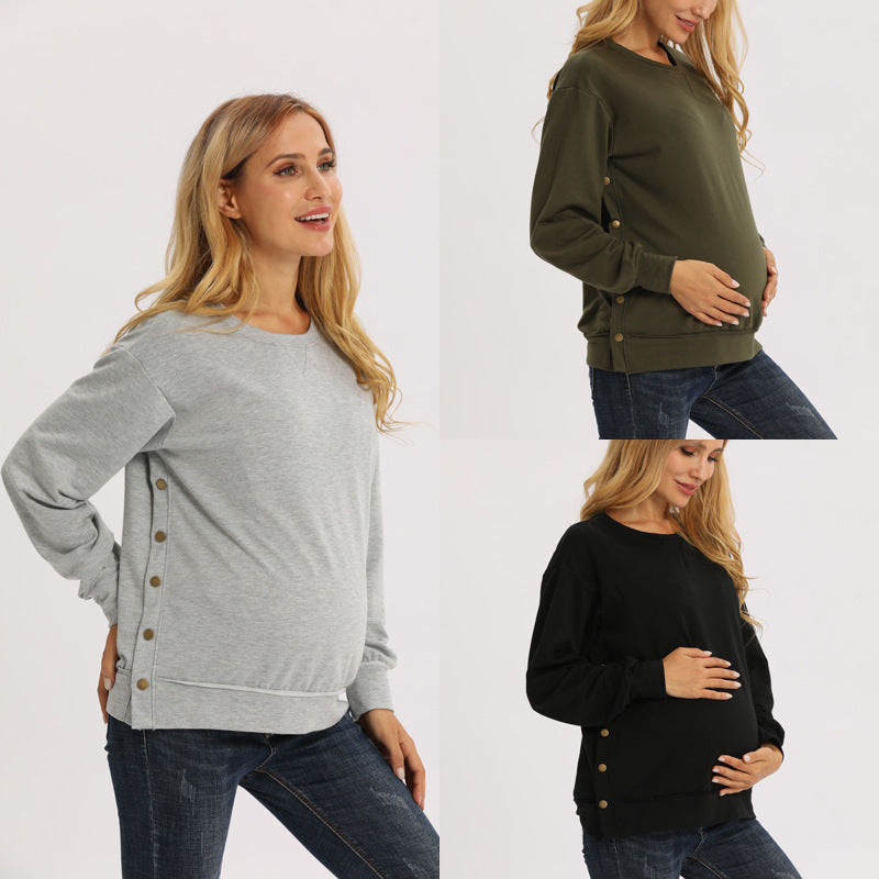 Cozy Long Sleeve Maternity Sweater for Autumn & Winter