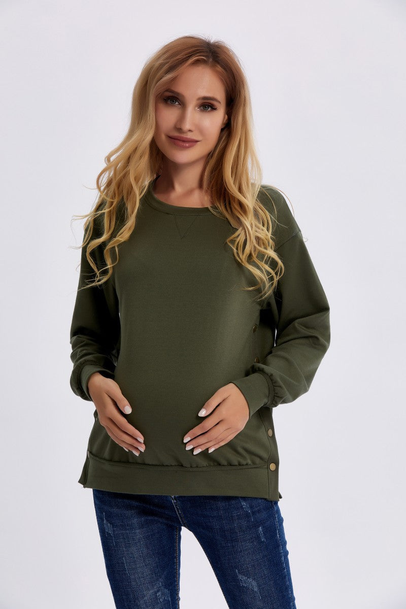 Cozy Long Sleeve Maternity Sweater for Autumn & Winter