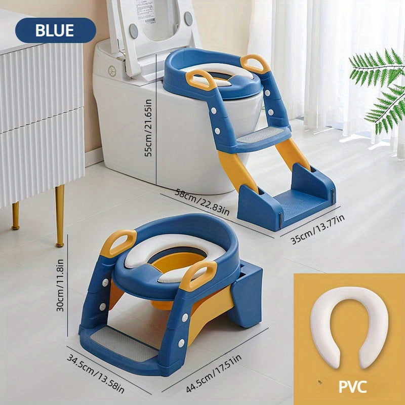 Folding Potty Training Seat with Step Stool Ladder and Non‑Slip Mat