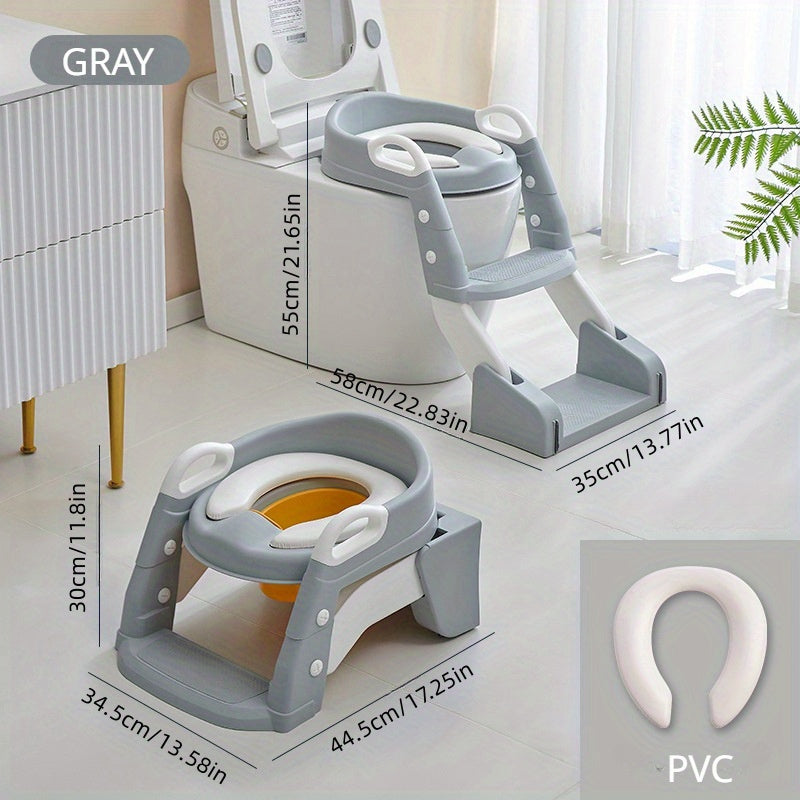 Folding Potty Training Seat with Step Stool Ladder and Non‑Slip Mat