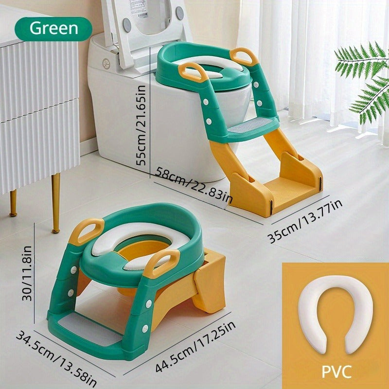 Folding Potty Training Seat with Step Stool Ladder and Non‑Slip Mat