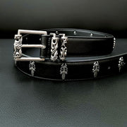 Retro Punk Belt with Sterling Silver Sword Buckle
