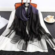 Korean Style Silk Plaid Scarf