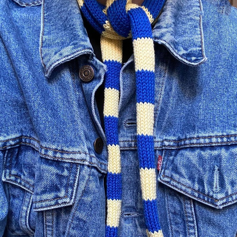 Add a Pop of Style with Thin Striped Scarf