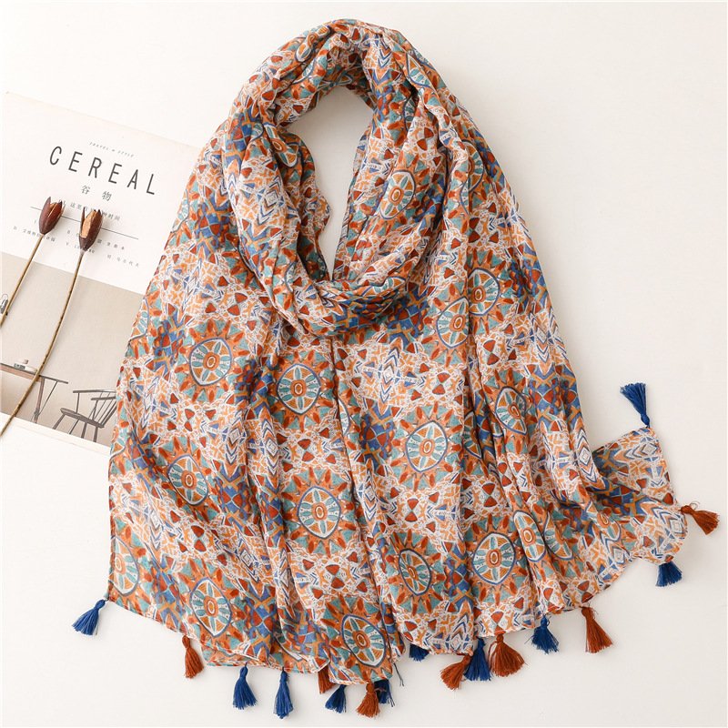 Ethnic Style Thin Scarf Women's Sun Protection Shawl