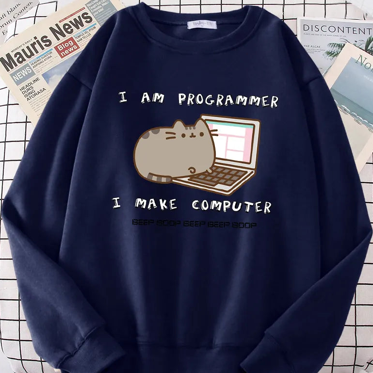 Chic Printed Long Sleeve Loose Pullover Sweatshirt