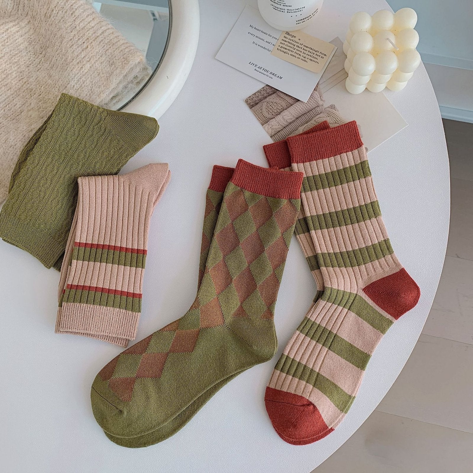 Women's Retro Fleece Socks - Warm & Comfortable