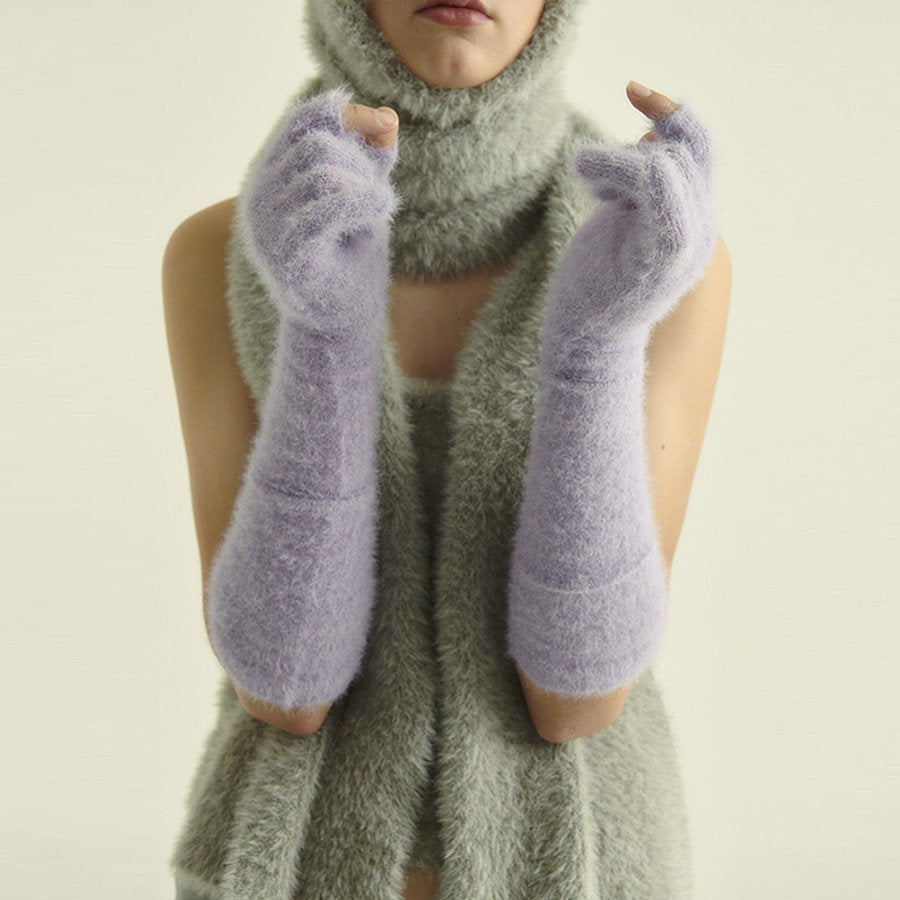 Pastel Color Fingerless Touchscreen Gloves for Women