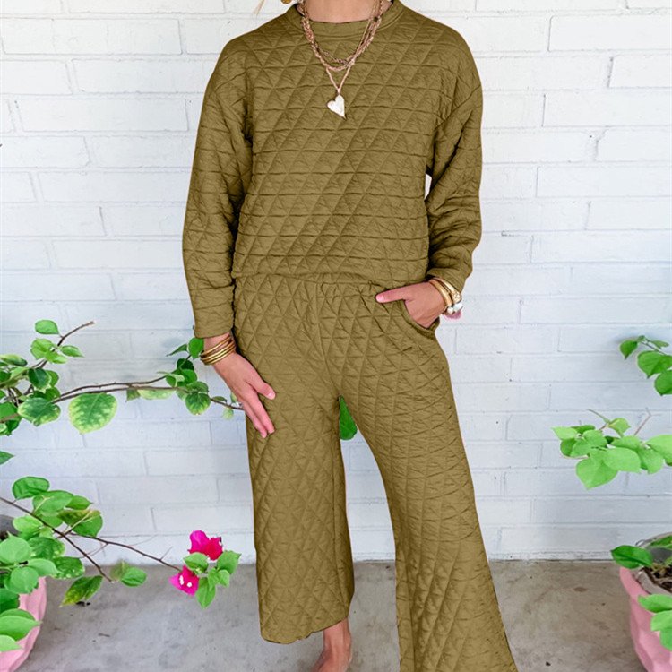 Women's Autumn Casual Jumpsuit with Texture Details