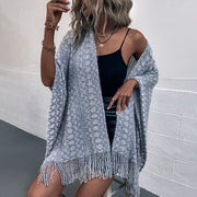 Women's Tassel Cape Shawl Sweater Cardigan