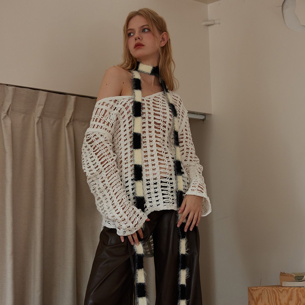 Stay Warm in Style with Thin Striped Scarf