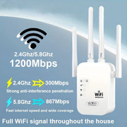 Boost Wi-Fi Signal with 1200 Mbps Dual-Band Repeater