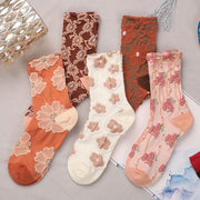 Floral Thigh High Socks for Women