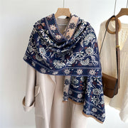 Stay Warm in Style with Floral Cashmere Scarf