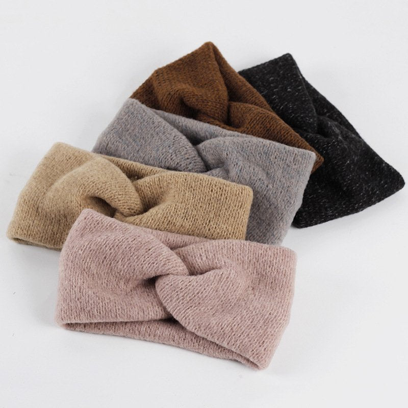 Wool French Cross Hairband for Women