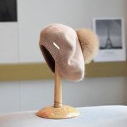 Angola Rabbit Fur Beret for Women - Winter Warmth Guaranteed